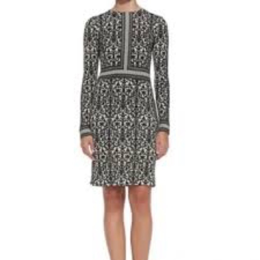 Elegant Black and White Patterned Dress